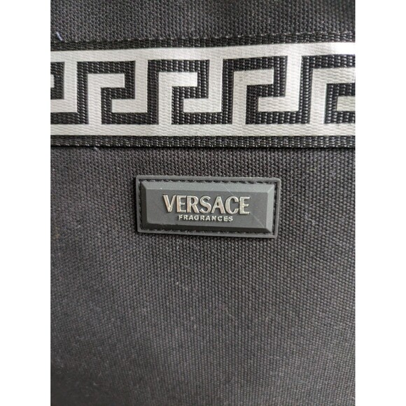 Versace Fragrances Black Canvas Bag Travel Handbag Overnight Gym Shoulder Tote - Picture 2 of 11